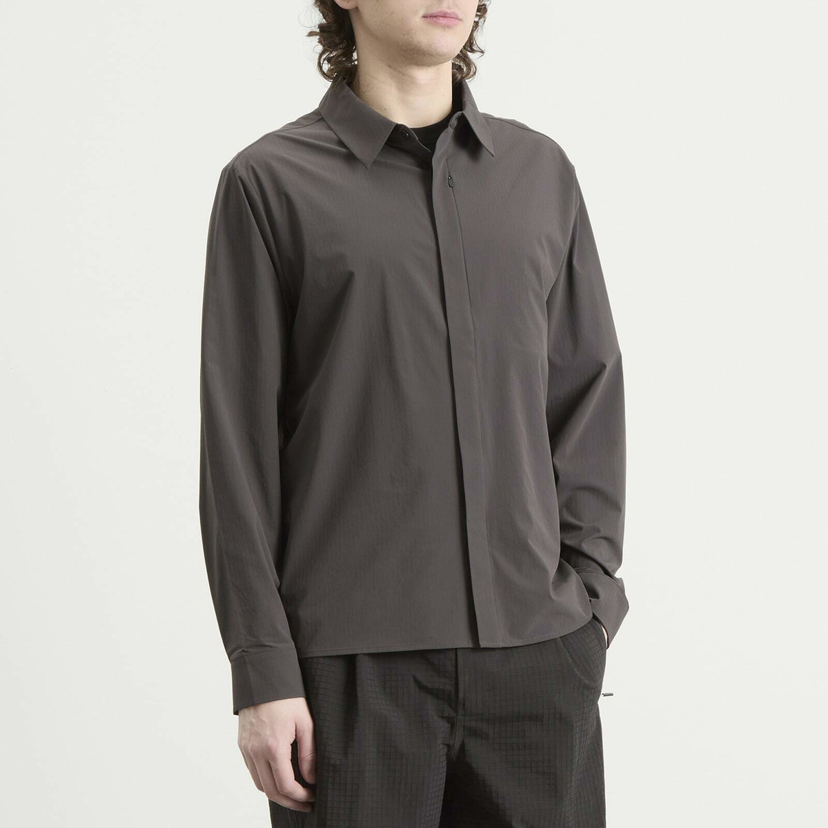 Hiking Patrol Men's Align Button Up Shirt in Charcoal Black