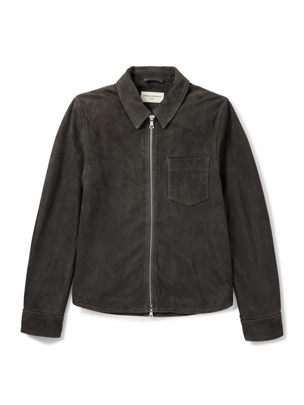 Photo: Officine Générale - Sid Suede Overshirt - Gray
