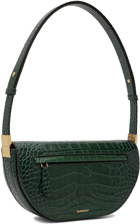 Burberry Green Croc Small Olympia Pouch