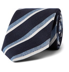 Ermenegildo Zegna - 8cm Striped Silk-Jacquard Tie - Blue