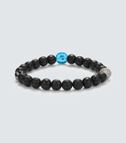 Ileana Makri Sterling silver (925) beaded bracelet with onyx and diamonds