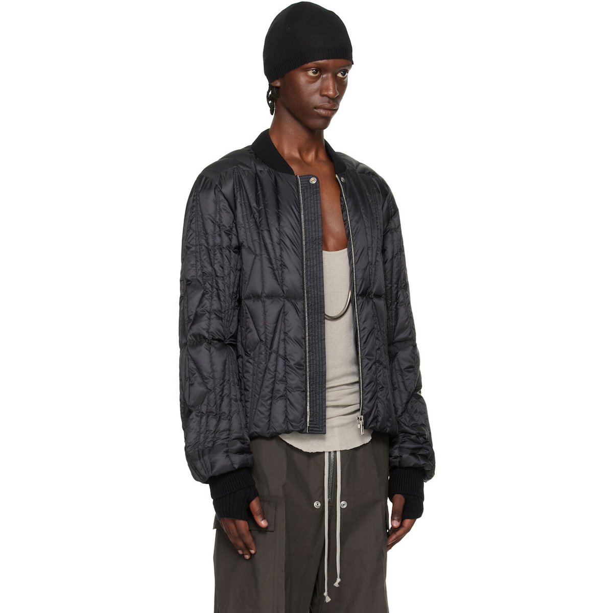 Rick Owens Moncler + Rick Owens Black Geocamo Flight Down Jacket