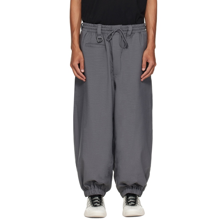 Photo: Y-3 Gray Sport Uniform Cuffed Trousers