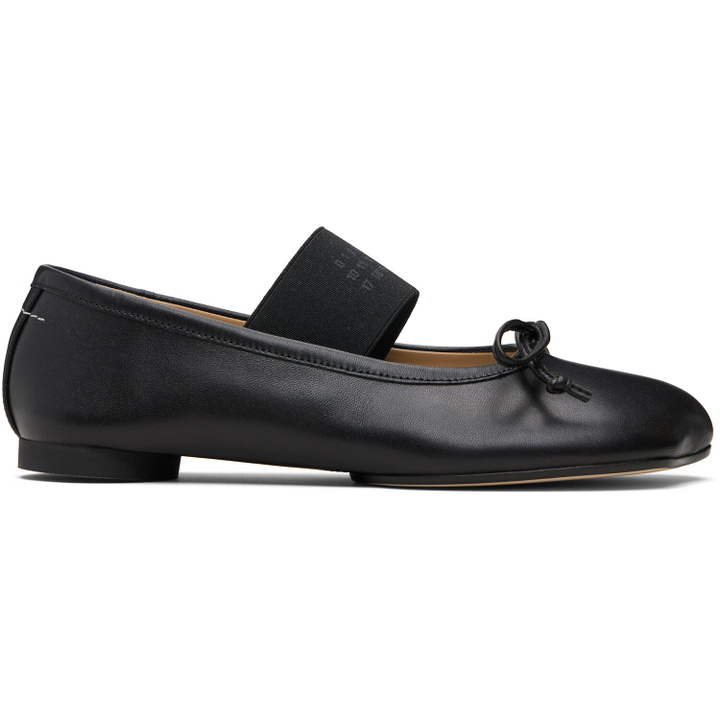 Photo: MM6 Maison Margiela Black Anatomic Numeric Ballerina Flats