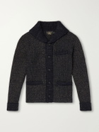 RRL - Shawl-Collar Mélange Wool, Cotton and Silk-Blend Cardigan - Blue