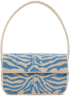 Staud Blue & Off-White Tommy Beaded Bag