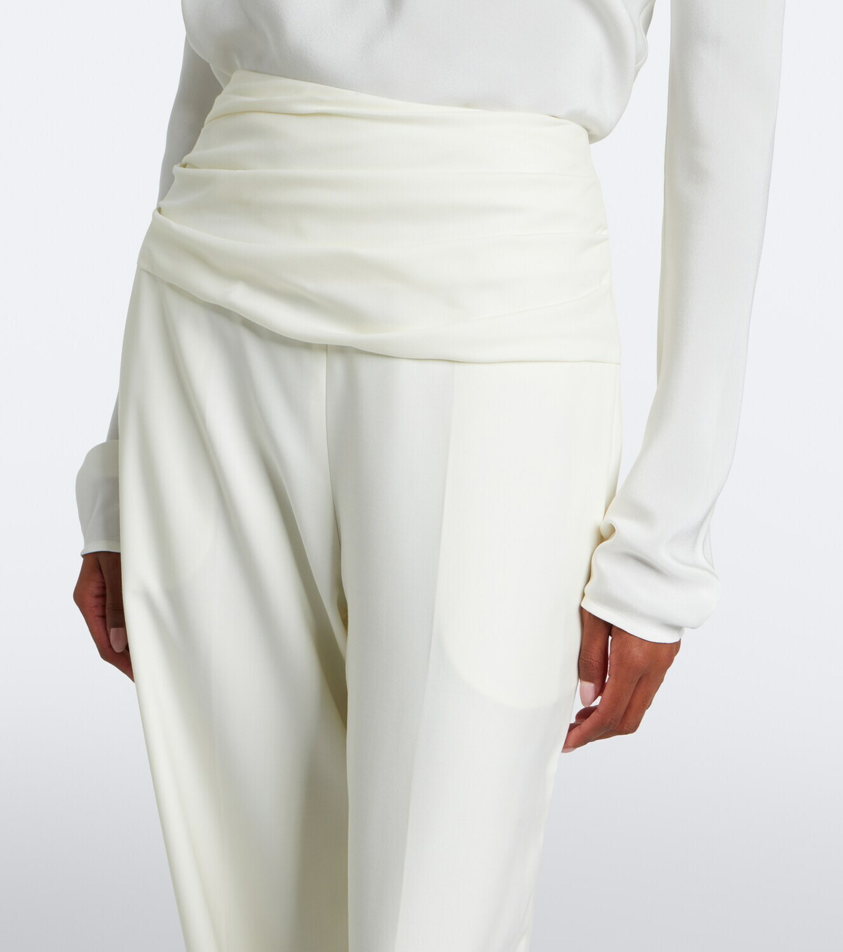 Tove Albertine ruched virgin wool wide-leg pants