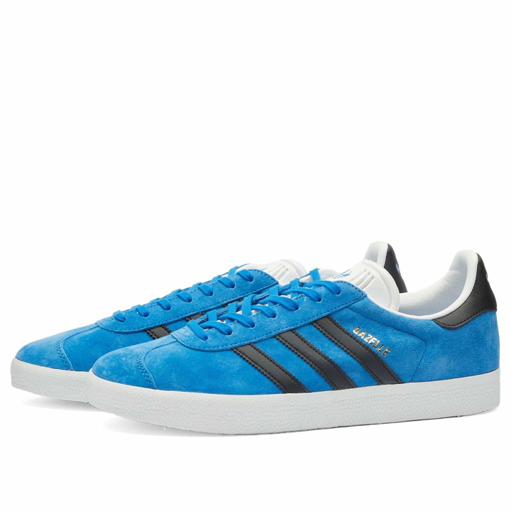 Photo: Adidas Men's Gazelle Sneakers in Bluebird/Core Black