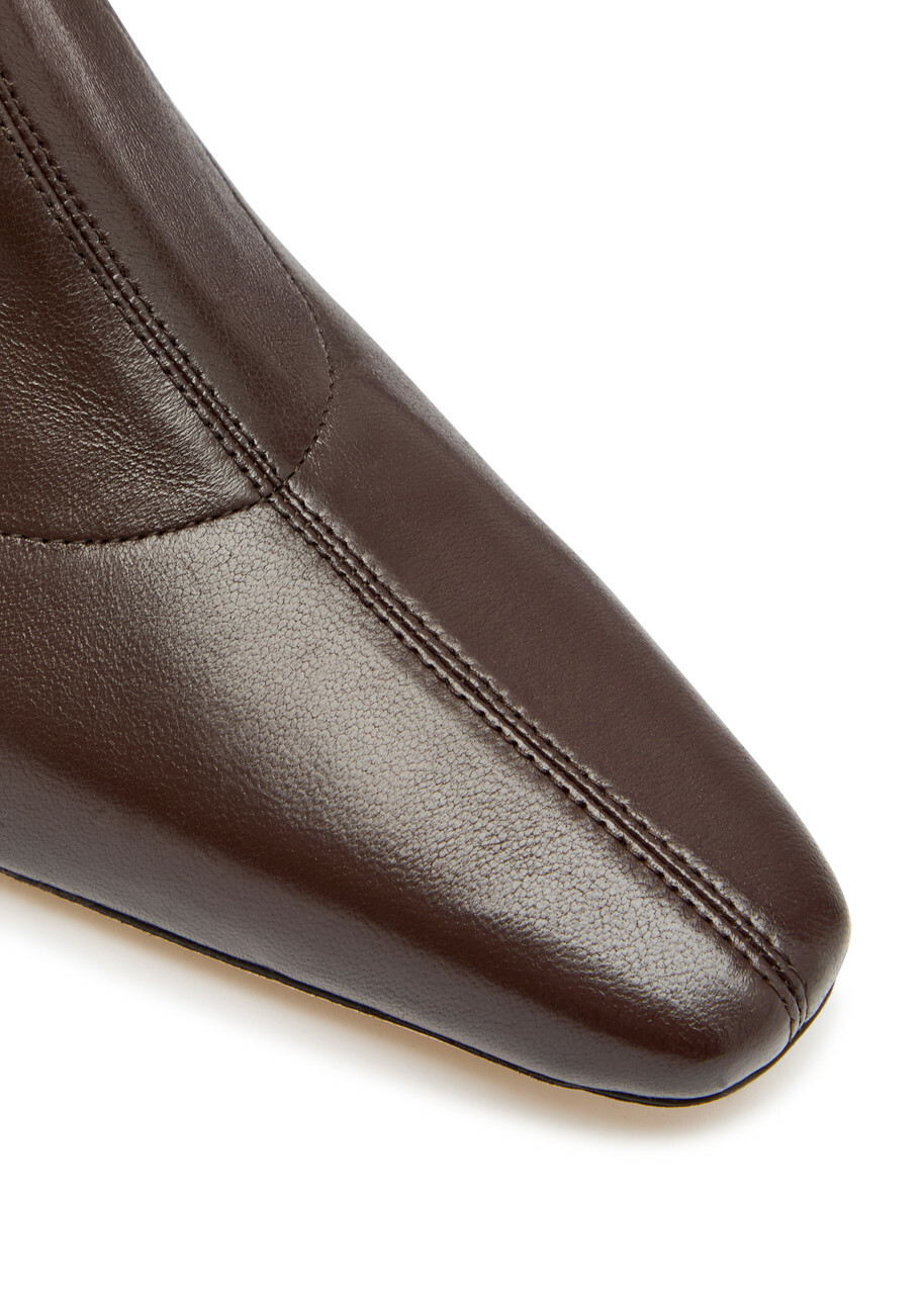 Staud Wally Leather Ankle Boots Brown