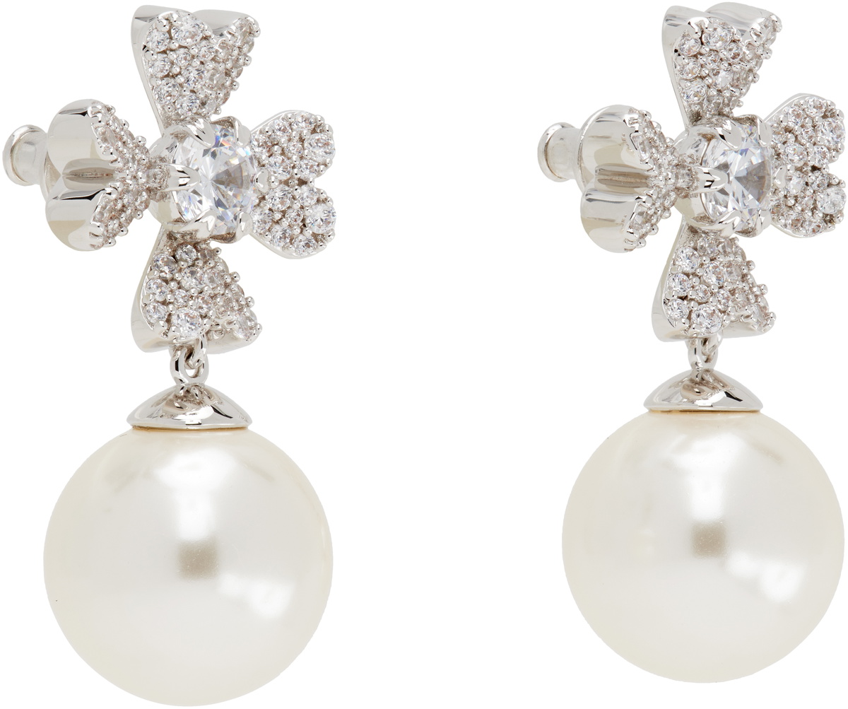 SHUSHU/TONG YVMIN Edition Cruciate Flower Faux-Pearl Earrings