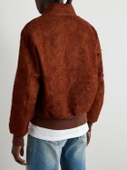 Alexander McQueen - Textured-Suede Bomber Jacket - Red