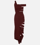 Mugler Asymmetric cut-out midi dress