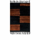 ferm LIVING Small Mara Knotted Rug in Black/Chocolate