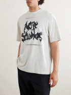 Acne Studios - Logo-Print Distressed Cotton-Blend Jersey T-Shirt - White