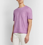 Massimo Alba - Panarea Watercolour-Dyed Cotton-Jersey T-Shirt - Pink