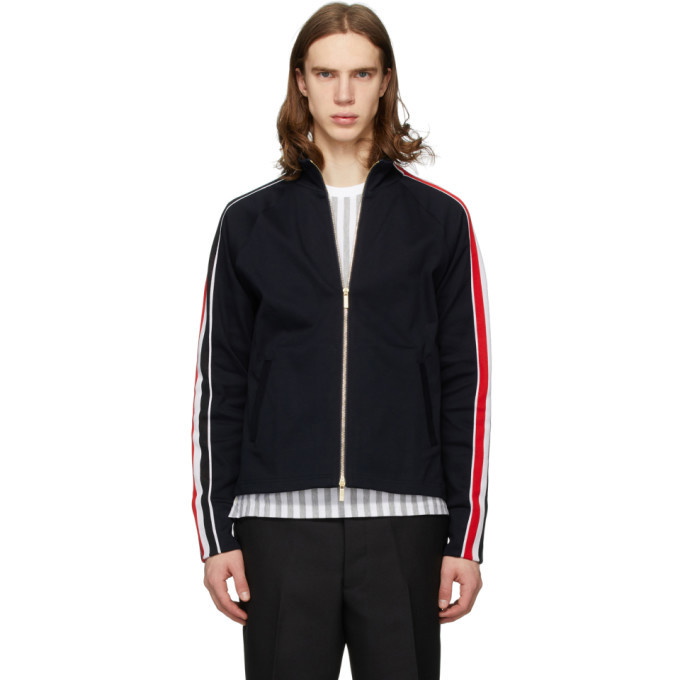 Photo: Thom Browne Navy Stripe Track Jacket