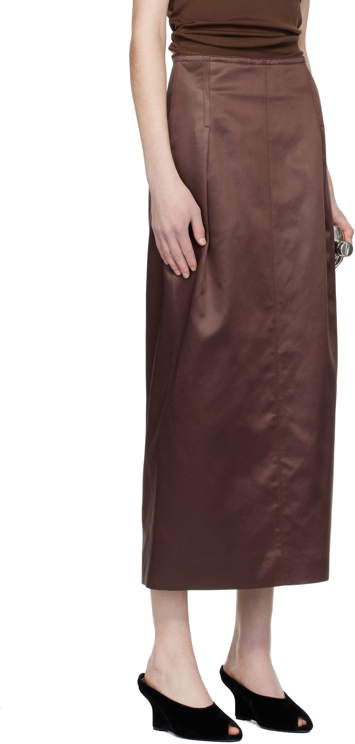 Lanvin Brown Straight Maxi Skirt