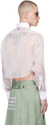 Thom Browne White Cropped Shirt