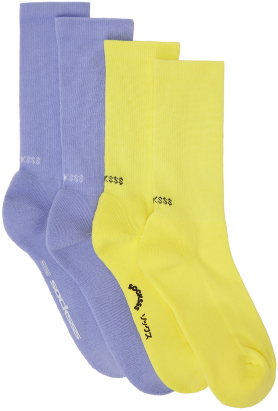 Photo: SOCKSSS Two-Pack Yellow & Blue Socks