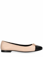 TORY BURCH 5mm Cap-toe Leather Ballet