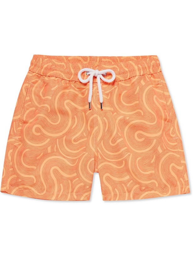 Photo: FRESCOBOL CARIOCA - Sport Slim-Fit Short-Length Printed Swim Shorts - Orange