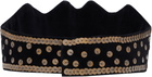 Bode Black Velvet Sequin Crown Headband