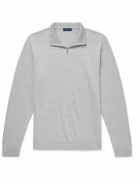 Peter Millar - Ashland Birdseye Merino Wool, Linen and Cotton-Blend Half-Zip Sweater - Gray