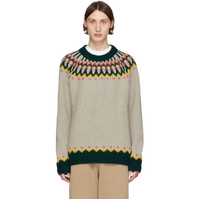 Photo: Burberry SSENSE Exclusive Beige Wool Gunner Sweater