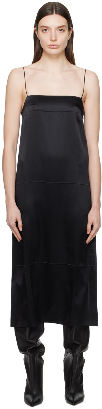 KHAITE Black Sicily Midi Dress Khaite