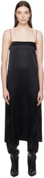 KHAITE Black Sicily Midi Dress