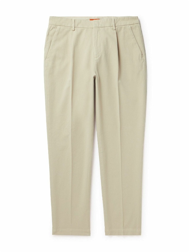 Photo: Barena - Gazara Tapered Pleated Cotton-Blend Suit Trousers - Neutrals