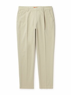 Barena - Gazara Tapered Pleated Cotton-Blend Suit Trousers - Neutrals