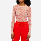 JW Anderson Women's x Run Hany Long Sleeve Heart T-Shirt in Powder Pink