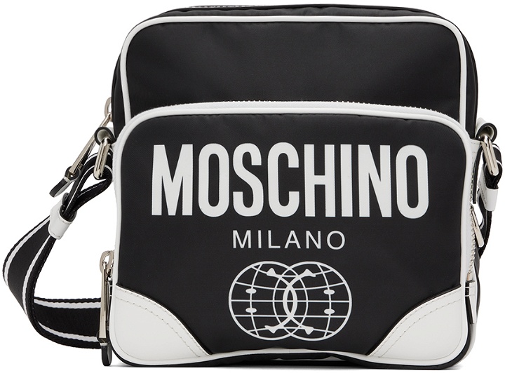 Photo: Moschino Black Smiley Double Smiley Messenger Bag