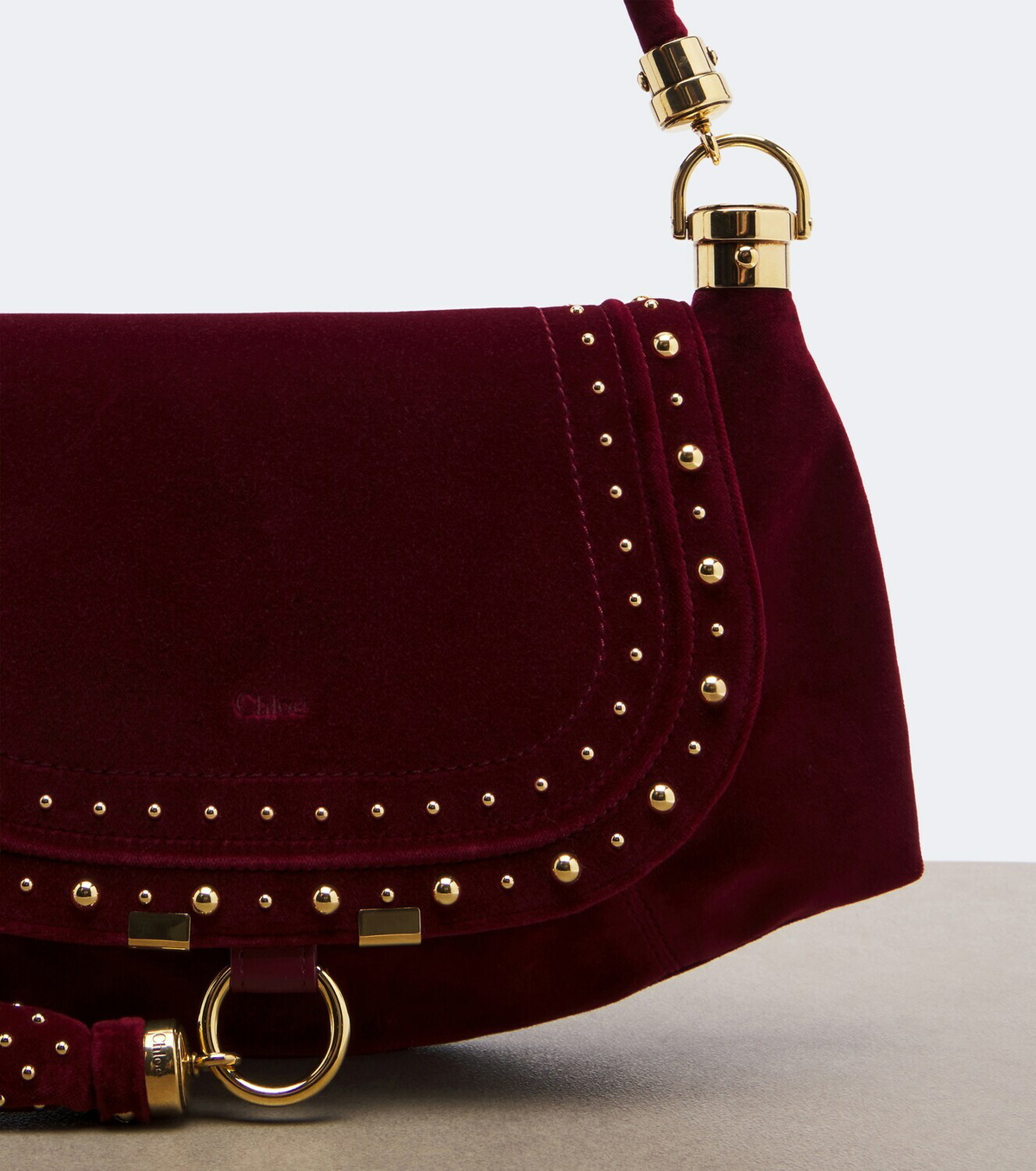 Chloé Marcie Foulard Small velvet shoulder bag