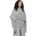 Sacai Grey Scarf Sweater