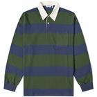 Uniform Bridge Men's Striped Rugby Shirt in Green