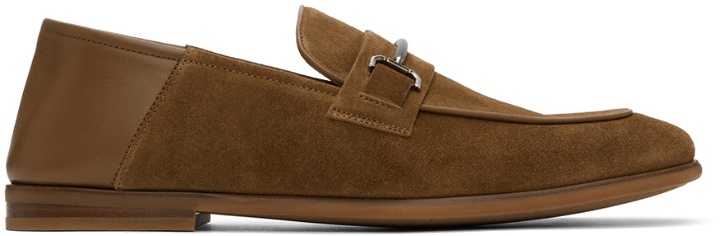 Photo: Dunhill Brown Suede Chiltern Roller Bar Loafers