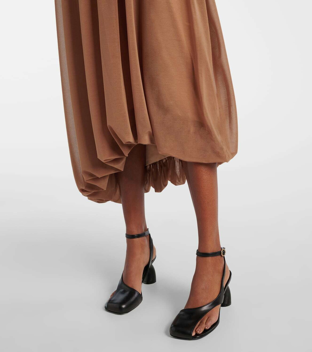 Xu Zhi Gathered open-back midi dress