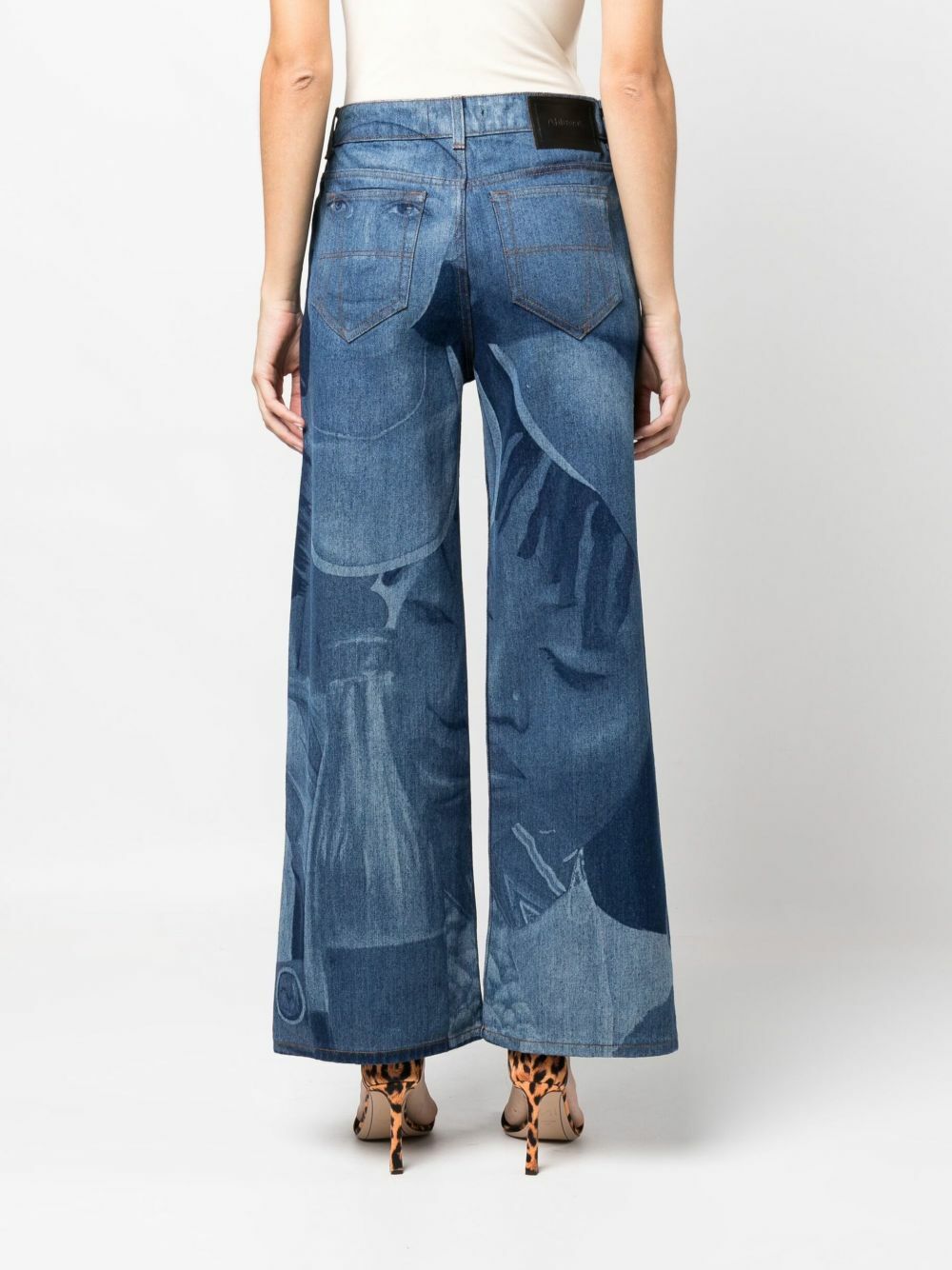 Ahluwalia Blue Lolly Printed Wide-Leg Jeans