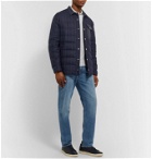 Brunello Cucinelli - Shell-Trimmed Pinstriped Quilted Wool Down Jacket - Blue