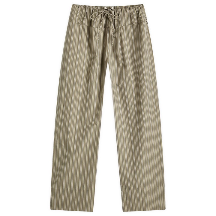 Photo: Faithfull The Brand Women's Vieu Relxaed Stripe Pants in Khaki Stripe
