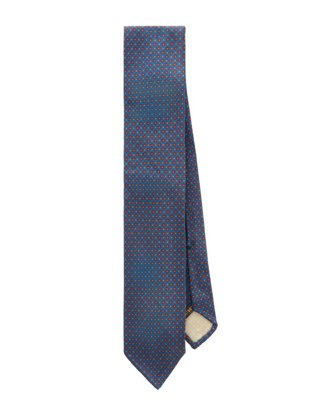 Photo: Rubinacci - 8cm Printed Silk-Twill Tie - Blue