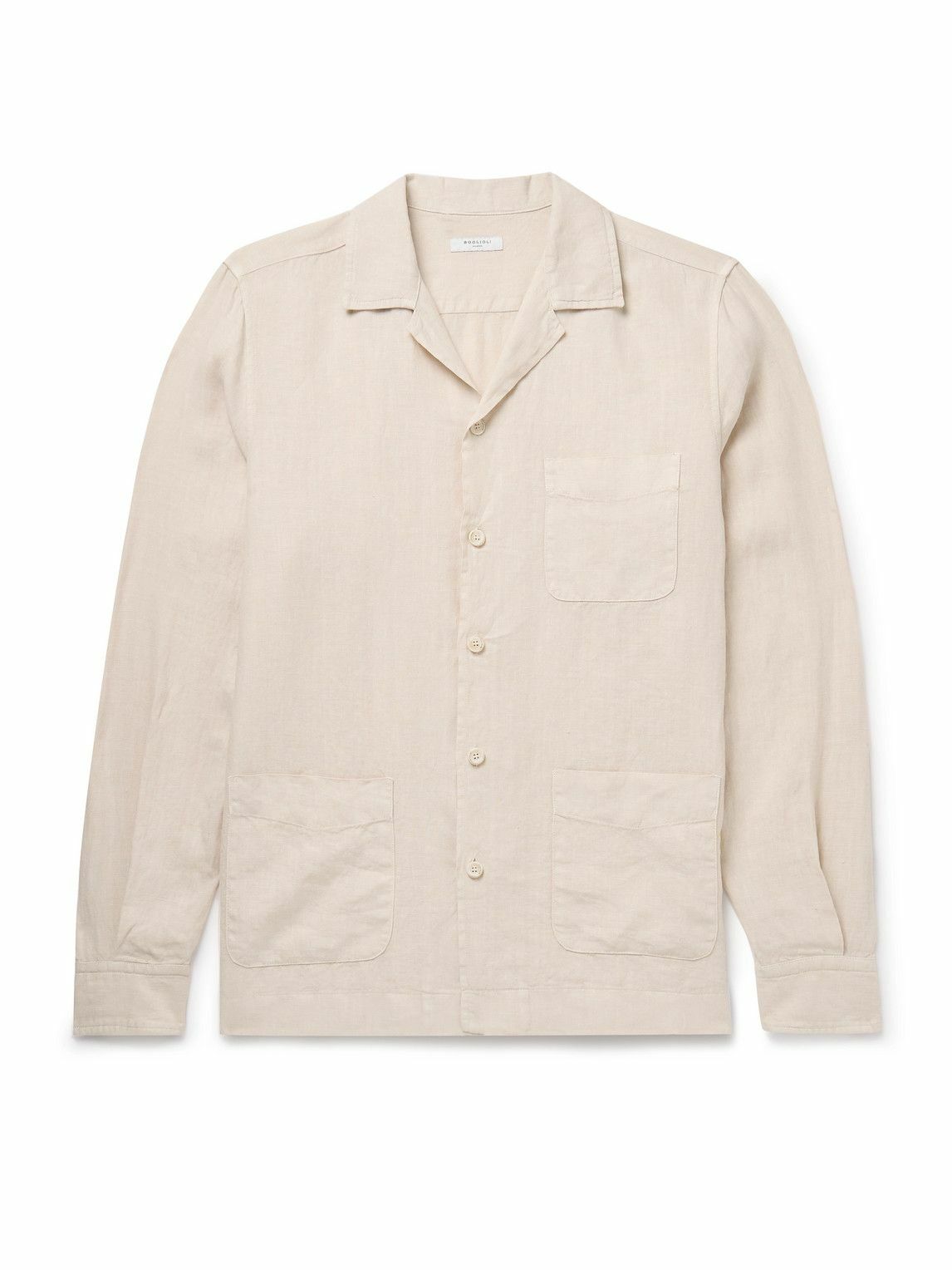 Boglioli - Camp-Collar Linen Overshirt - Neutrals