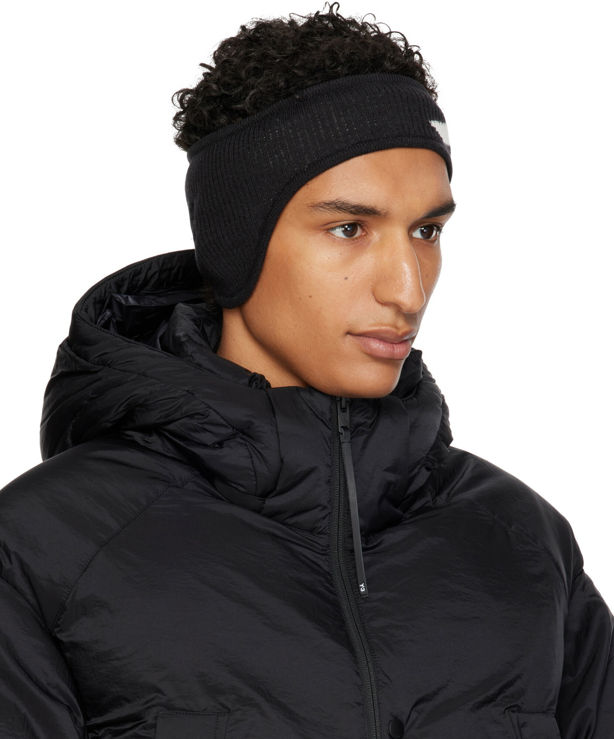Y-3 Black Graphic Logo Headband