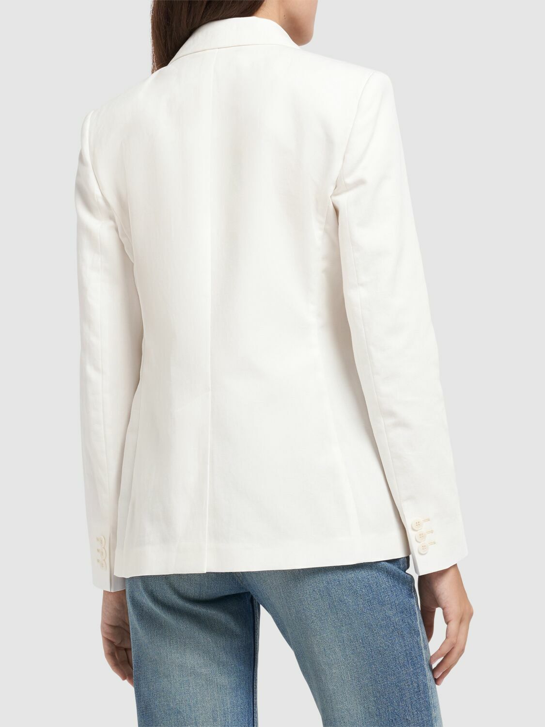 【送料&関税込】Weekend Max Mara Quito Jacket Cotton and linen blazer, light blue | 