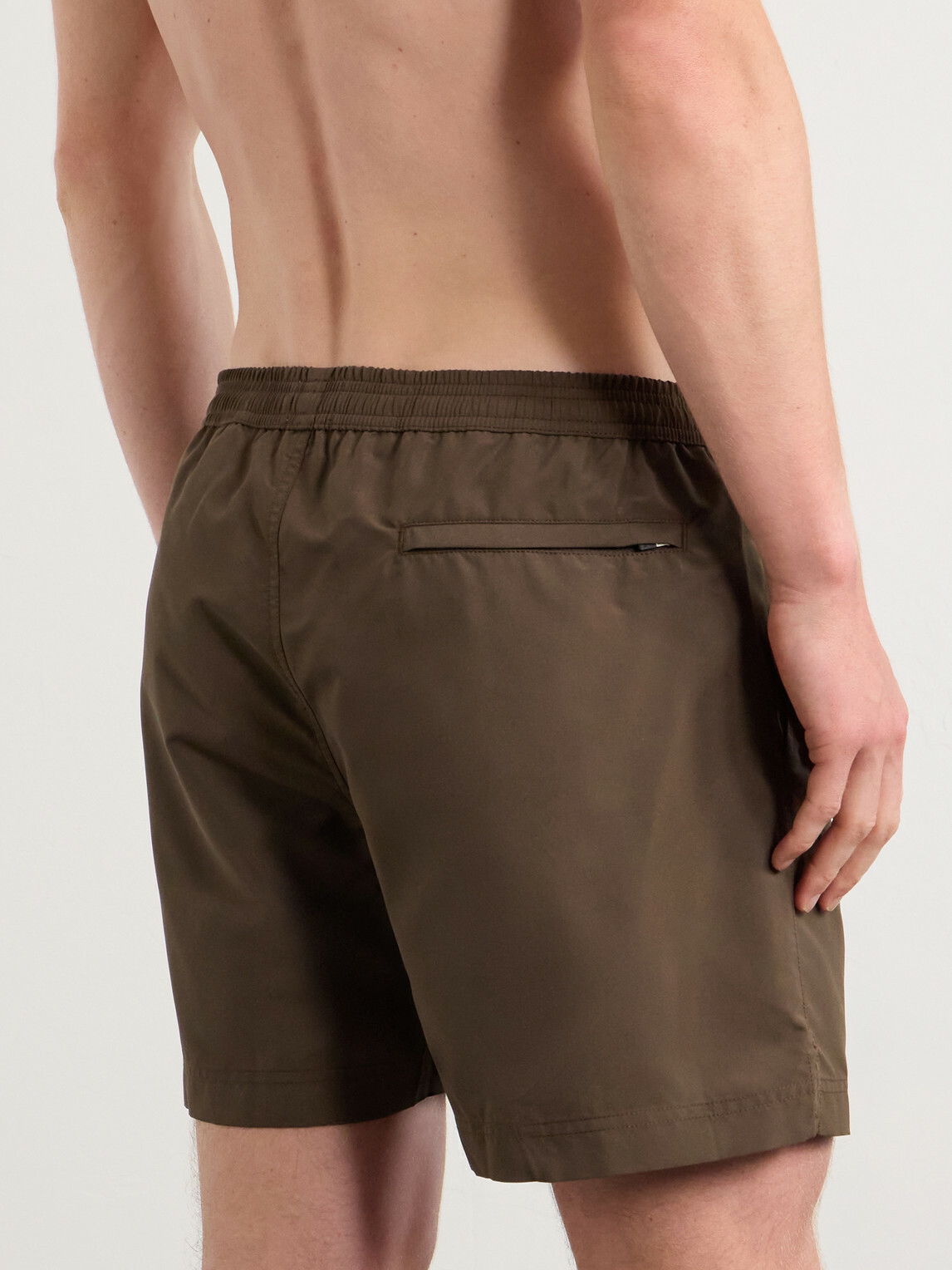 Sunspel - Drawstring Straight-Leg Swim Shorts - Brown