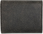 Yohji Yamamoto Black Crinkled Logo Trifold Wallet