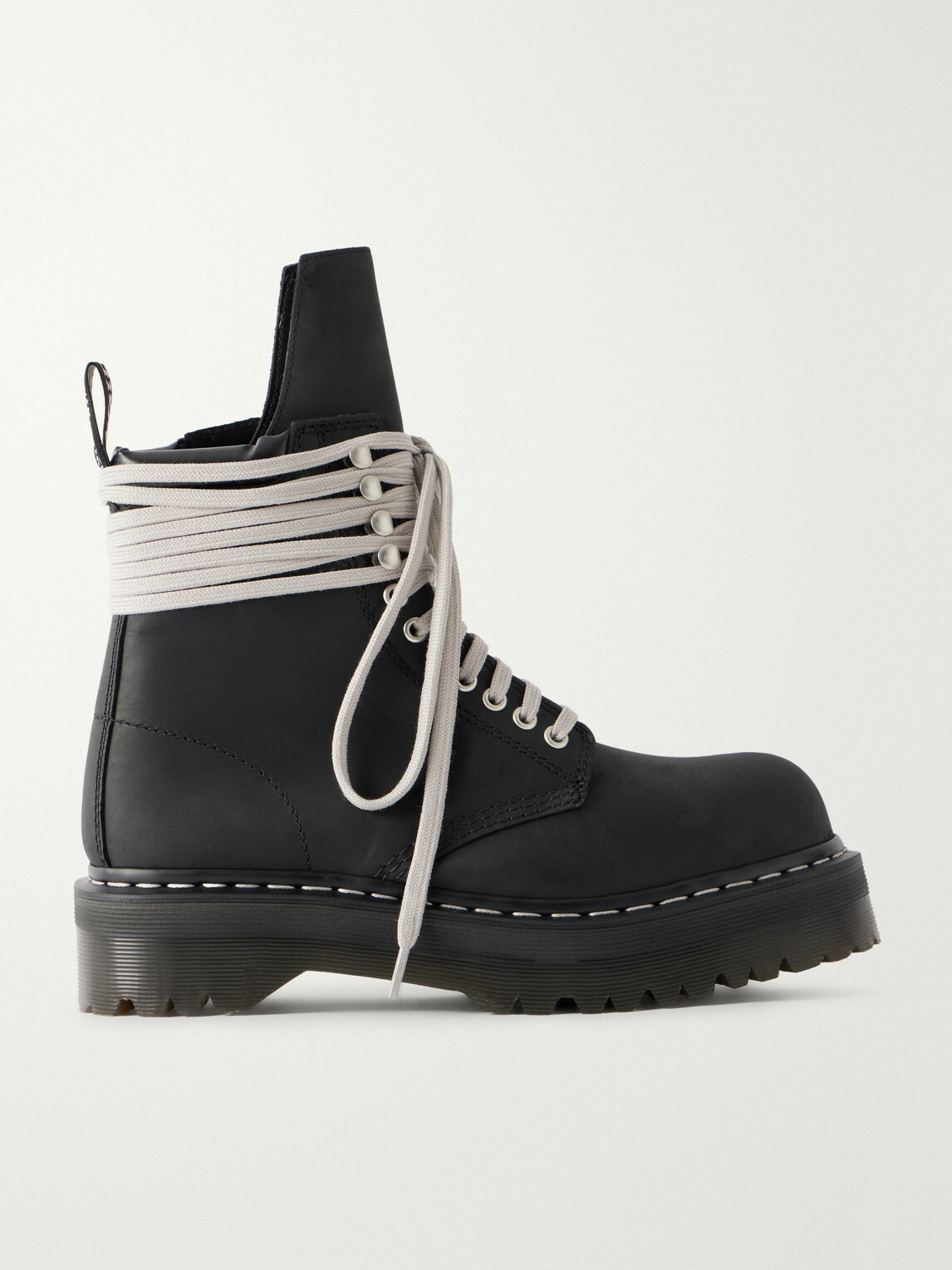 Rick Owens - Dr Martens Leather Lace-Up Boots - Black