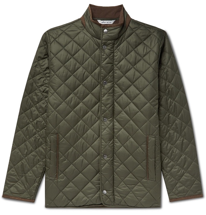 Photo: Peter Millar - Suffolk Microfibre-Trimmed Quilted Shell Jacket - Green